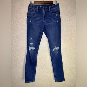 Old Navy Distressed Mid-Rise Pop Icon Skinny Jeans Size 2 Long